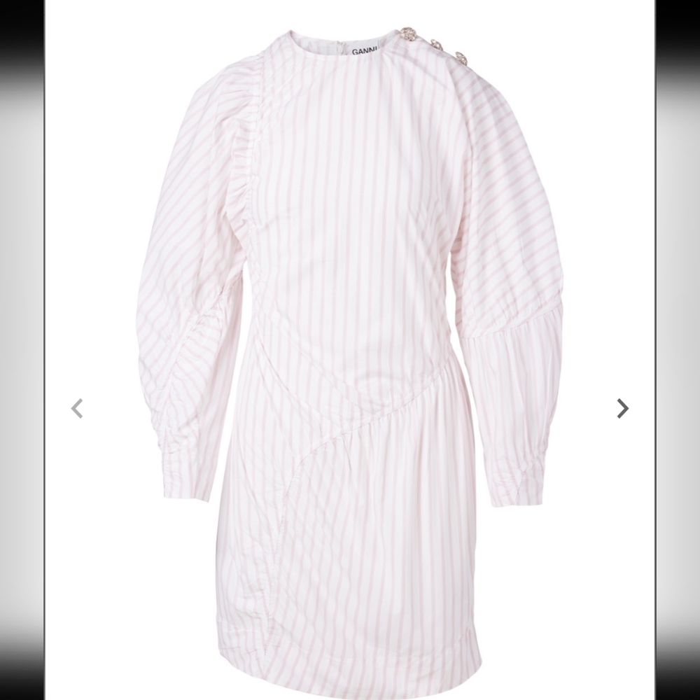 GANNI Mini Dress In Striped Print